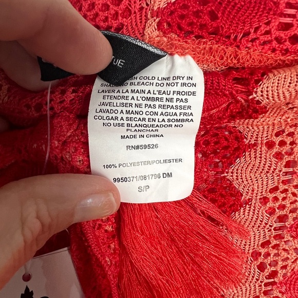 NEW BECCA By Rebecca Virtue Sunset Soiree Crochet Knit Split Wide Leg Coverup S - Picture 12 of 12